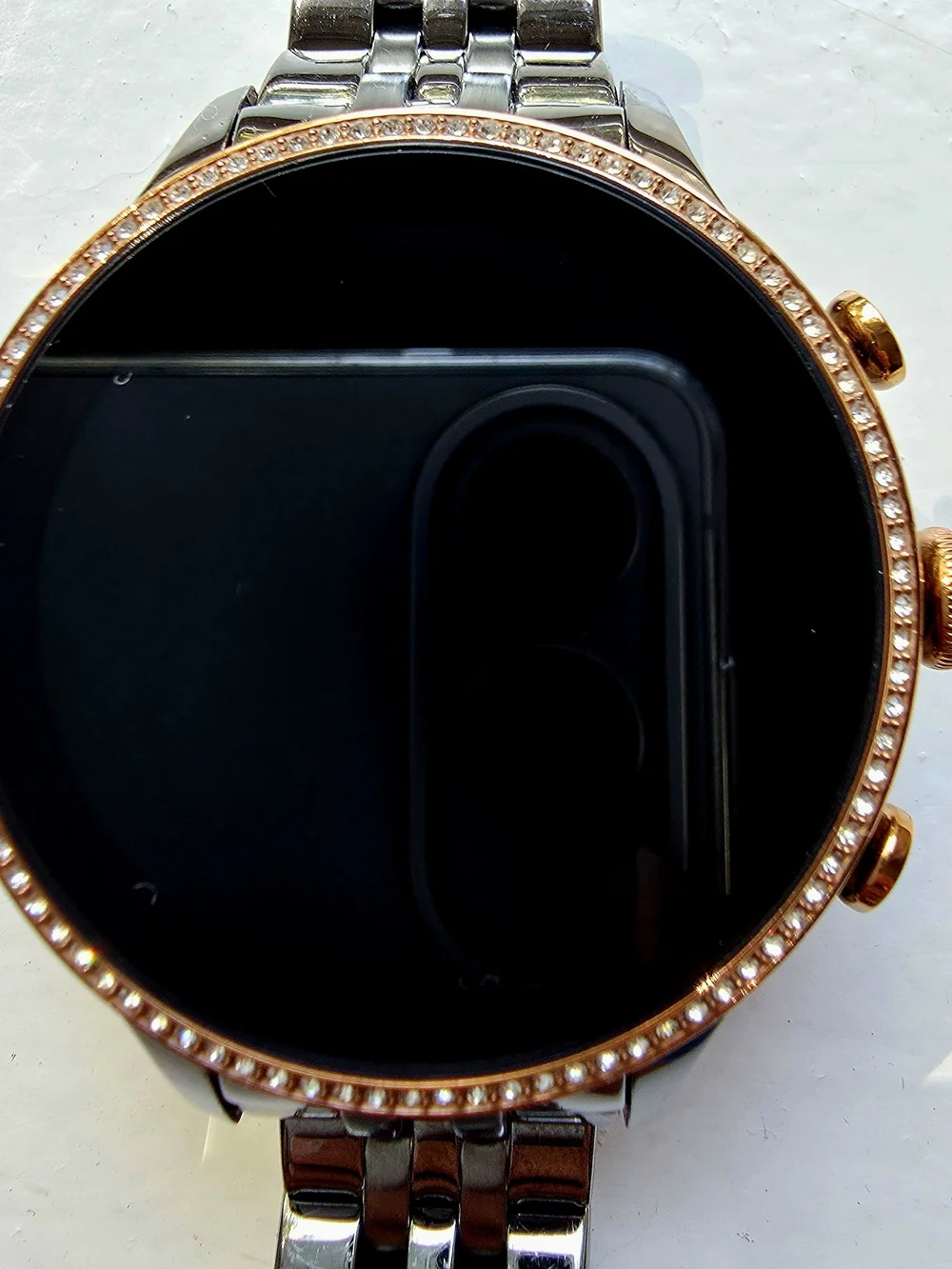 Fossil Women's Stainless Steel Smartwatch with Crystal Bezel